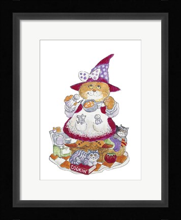 Framed Cookin' Cat Print
