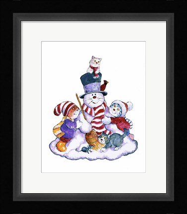 Framed Winter Cats Print