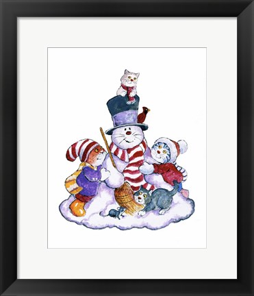 Framed Winter Cats Print