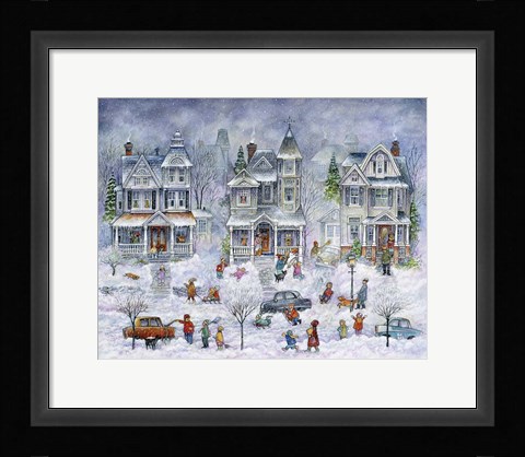 Framed Snowy Streets Print