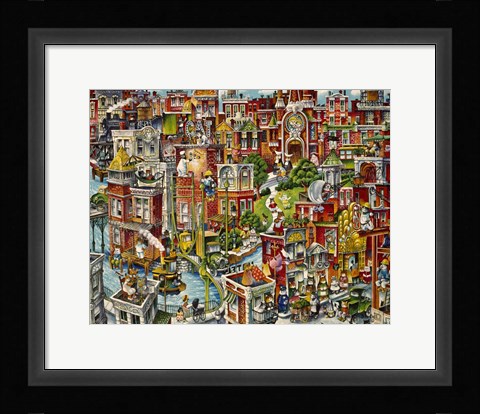 Framed Cat City Print