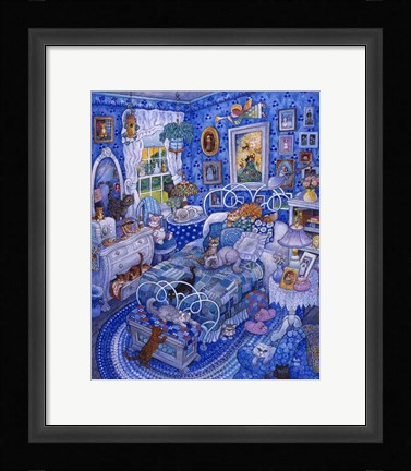 Framed Patchwork Cats Print