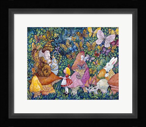 Framed Alice And The Caterpiller Print