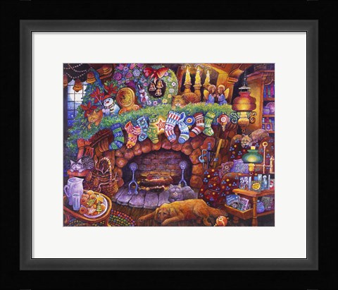 Framed By the Fireplace Print