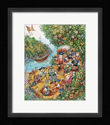 Framed Black Dog's Treasure Island Print