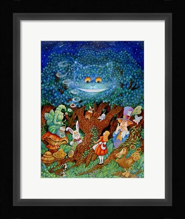 Framed Alice &amp; The Cheshire Cat Print