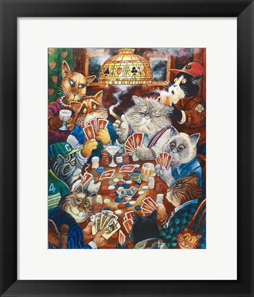 Framed Poker Cats Print