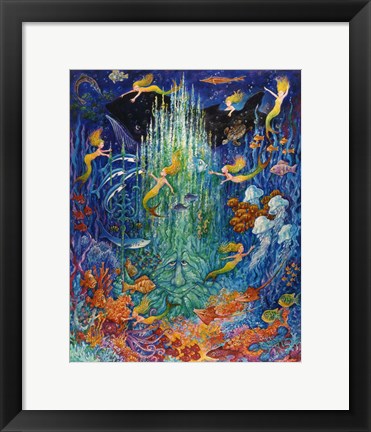 Framed Neptune &amp; The Mermaids Print