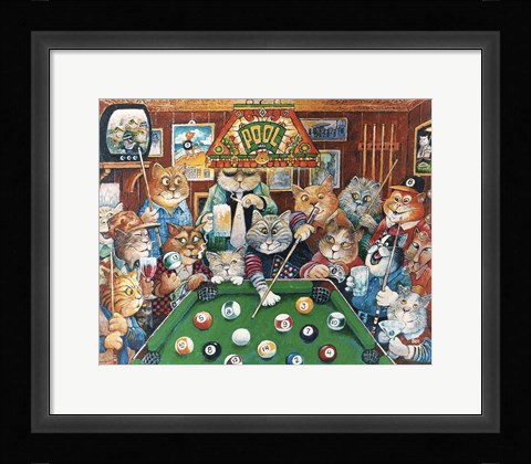 Framed Hustler ( Pool Cats ) Print