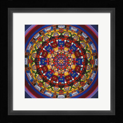 Framed Circle Of Cats Print
