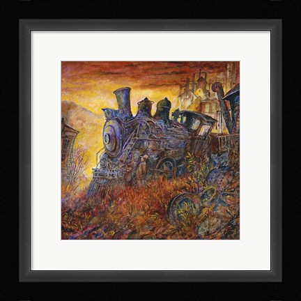Framed Rusty Train Print