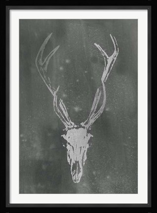 Framed Silver Foil Rustic Mount I on Black Wash Print