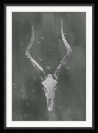 Framed Silver Foil Rustic Mount II on Black Wash Print