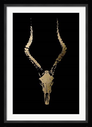 Framed Gold Foil Rustic Mount II on Black Print