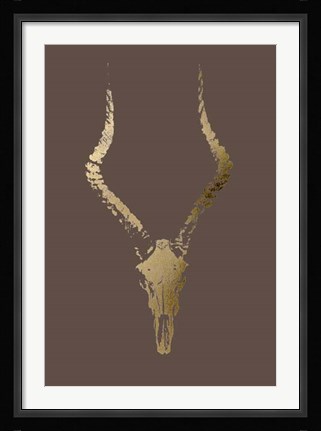 Framed Gold Foil Rustic Mount II on Bitter Chocolate Print