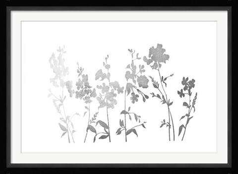 Framed Silver Foil Flower Field Print