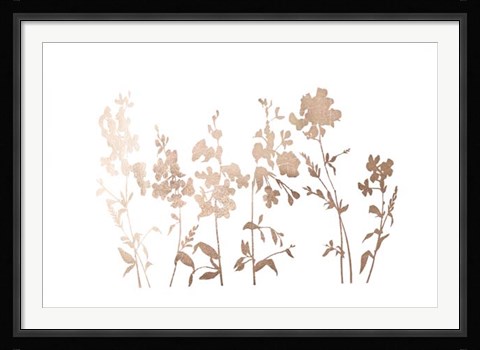 Framed Rose Gold Foil Flower Field Print
