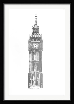 Framed Silver Foil Big Ben Print