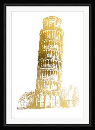 Framed Gold Foil Pisa Print