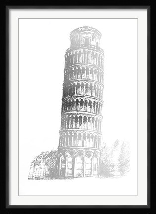 Framed Silver Foil Pisa Print