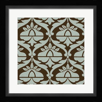 Framed Spa and Sepia Tile III Print