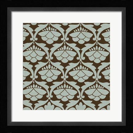 Framed Spa and Sepia Tile IV Print