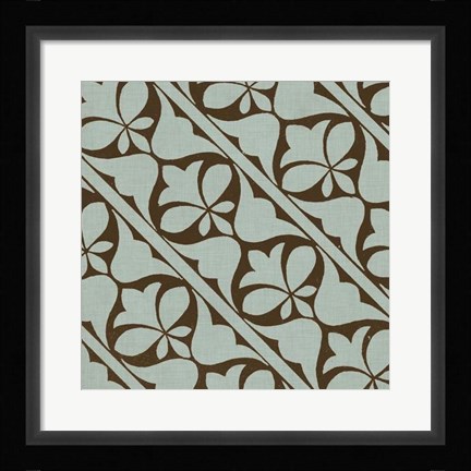 Framed Spa and Sepia Tile V Print