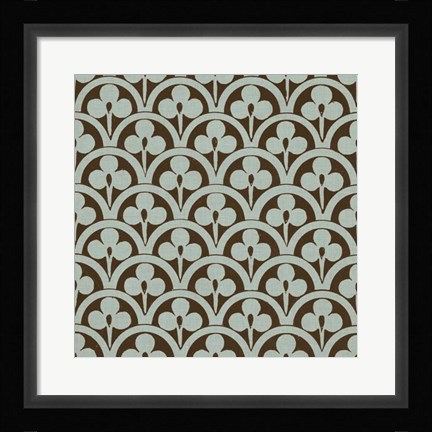 Framed Spa and Sepia Tile VI Print