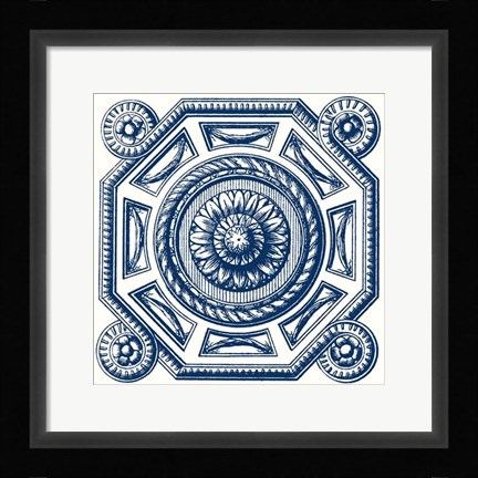 Framed Indigo Medallion II Print