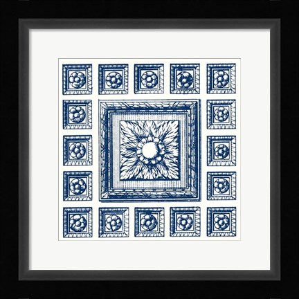Framed Indigo Medallion IV Print