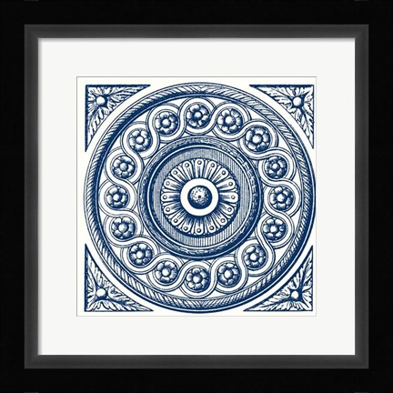 Framed Indigo Medallion V Print