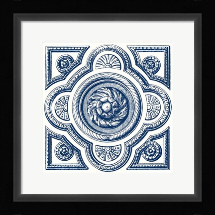 Framed Indigo Medallion VI Print