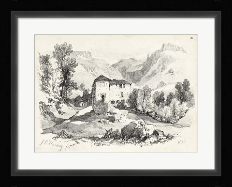 Framed Idyllic Landscape IV Print