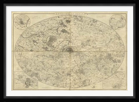 Framed Environs of Paris Print