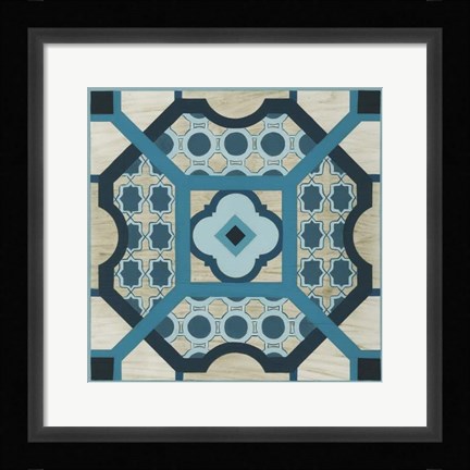 Framed Indigo Lattice III Print