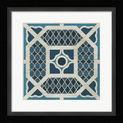 Framed Indigo Lattice IV Print