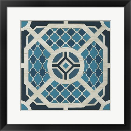 Framed Indigo Lattice VII Print
