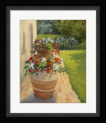 Framed Urns by the Villa Print
