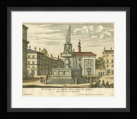 Framed Italian Fountain I Print