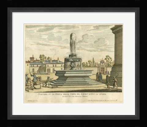 Framed Italian Fountain III Print