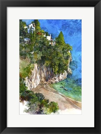 Framed Arienzo Beach - Amalfi Coast, Italy Print