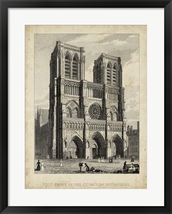 Framed West Front-Notre Dame Print