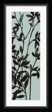 Framed Ebony Eucalyptus on Blue II Print