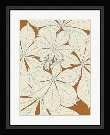 Framed Leaves from Nature I Print