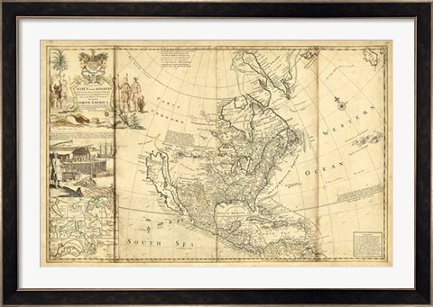 Framed Antique Map of America I Print