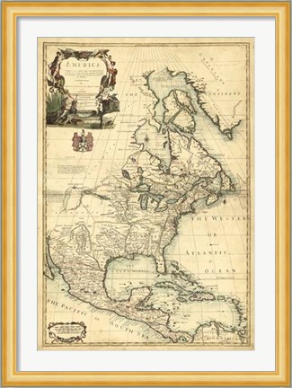 Framed Antique Map of America III Print