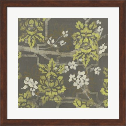 Framed Patterned Blossom Branch II Print