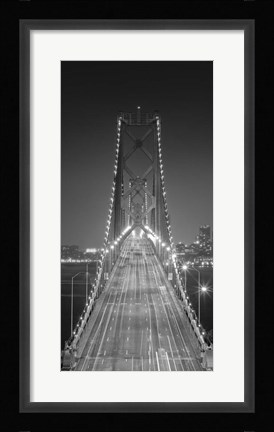 Framed Oakland Bridge 3 BW Print