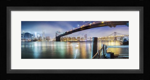 Framed Brooklyn Bridge Pano 2-Color Print