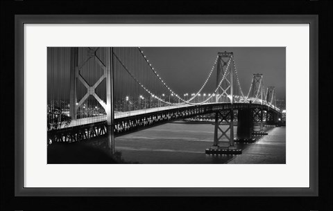 Framed Oakland Bridge 2 BW Print